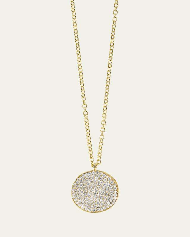 Medium Flower Pendant Necklace in 18K Gold with Diamonds